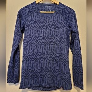 Patagonia Capilene Midweight Shirt, Navy Pattern, Size S